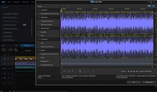 PowerDirector - Audio-Bearbeitung
